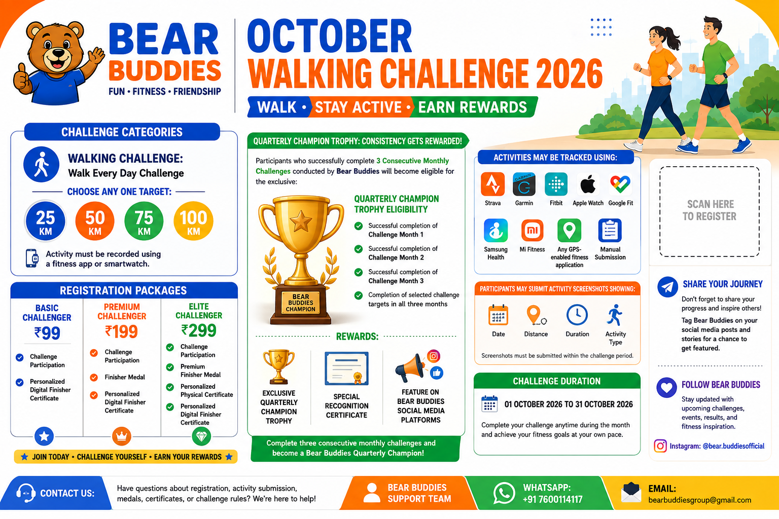 October Walking Challenge 2026 route map